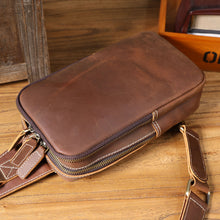Men's Full-Grain Leather Chest Bag ShoulderCrossbody Style