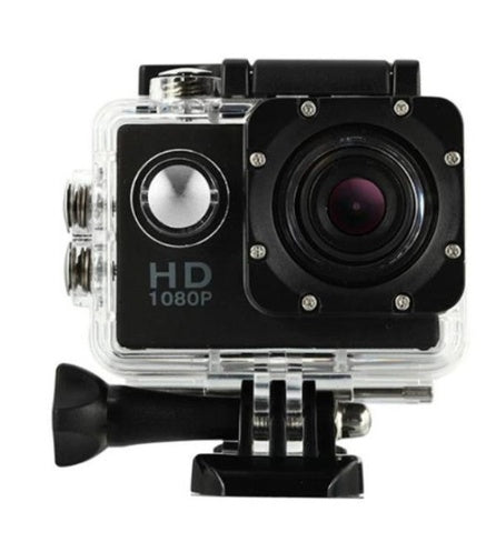 A7 action camera with memory card slot and USB charging