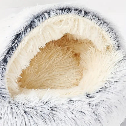 Luxurious Half-Covered Donut Pet Bed – Cozy Comfort for Your Furry Friend