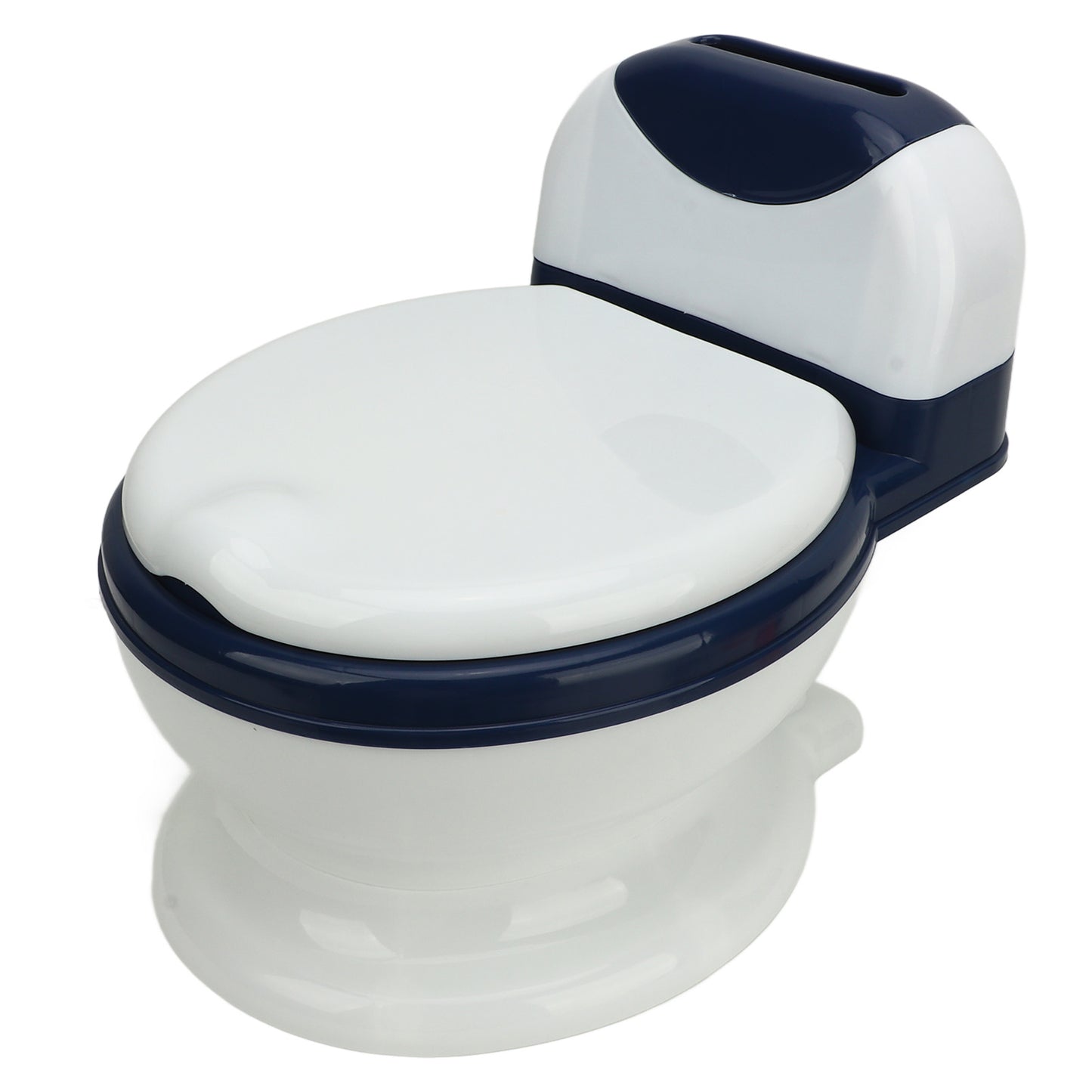 Toddler Transition Potty Trainer Detachable Cleansing Prevent Slip Soft PU Cushion Potty Training Toilet Blue White