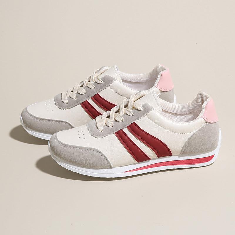 KayBee & Co Lace Up Contrast Round Toe Flats Sneakers