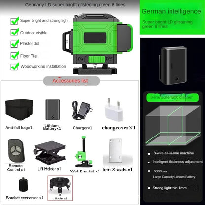 tripod/nivel a laser 16 Lines Laser profesional Level green line Self-leveling 360 autonivelant