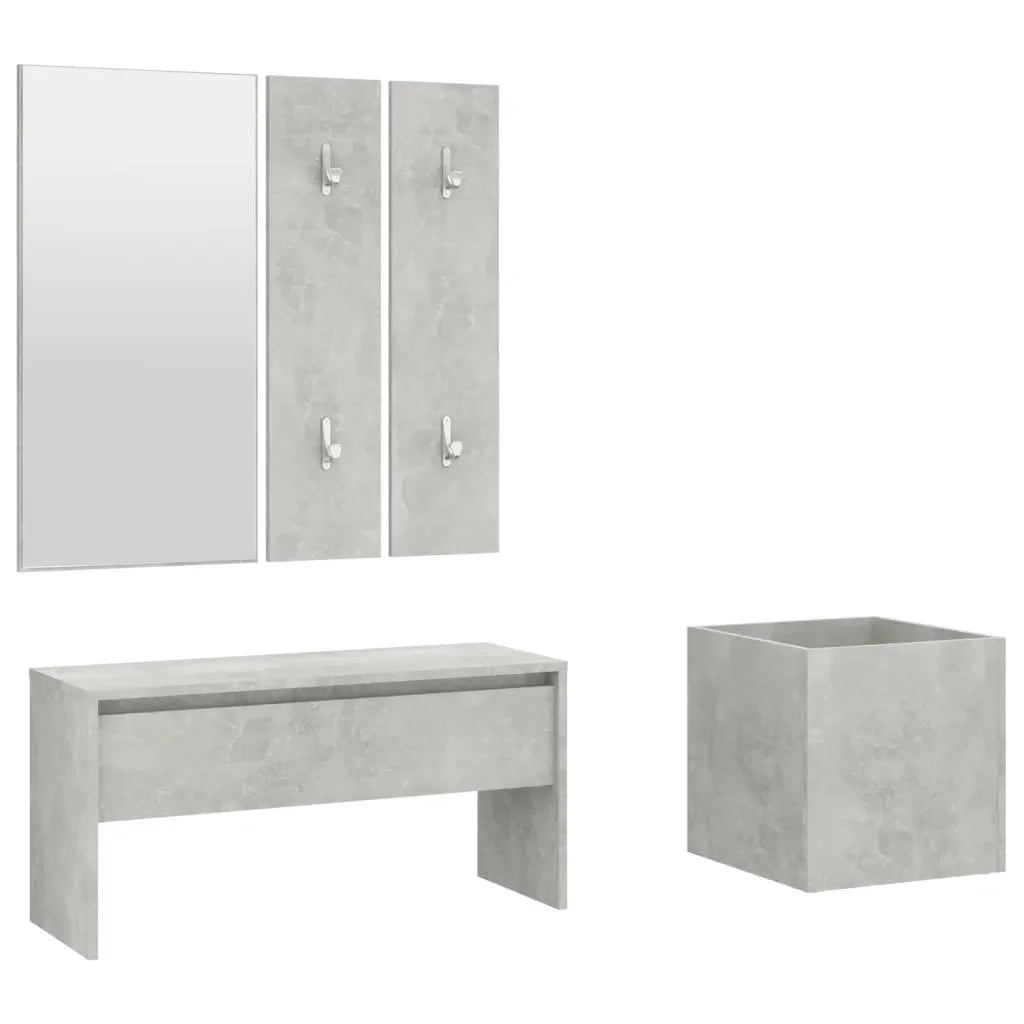 Hallway Furniture Set Smoked Oak Engineered Wood