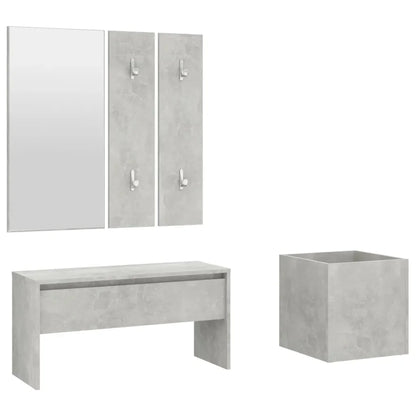 Hallway Furniture Set Smoked Oak Engineered Wood