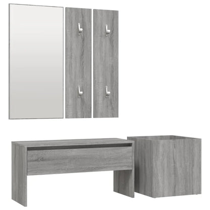Hallway Furniture Set Smoked Oak Engineered Wood