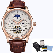 Men’s Automatic Mechanical Watch – Tourbillon Retro Leather Wristwatch
