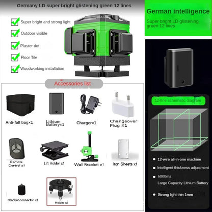tripod/nivel a laser 16 Lines Laser profesional Level green line Self-leveling 360 autonivelant