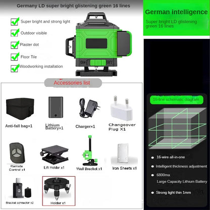 tripod/nivel a laser 16 Lines Laser profesional Level green line Self-leveling 360 autonivelant