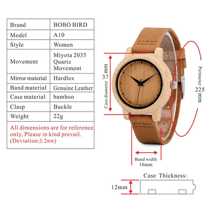 BOBO BIRD Bamboo Wood Couple Wristwatches