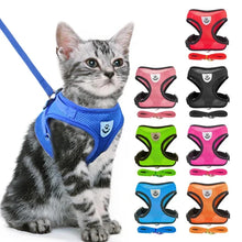 Adjustable cat harness for walking with soft secure vest design