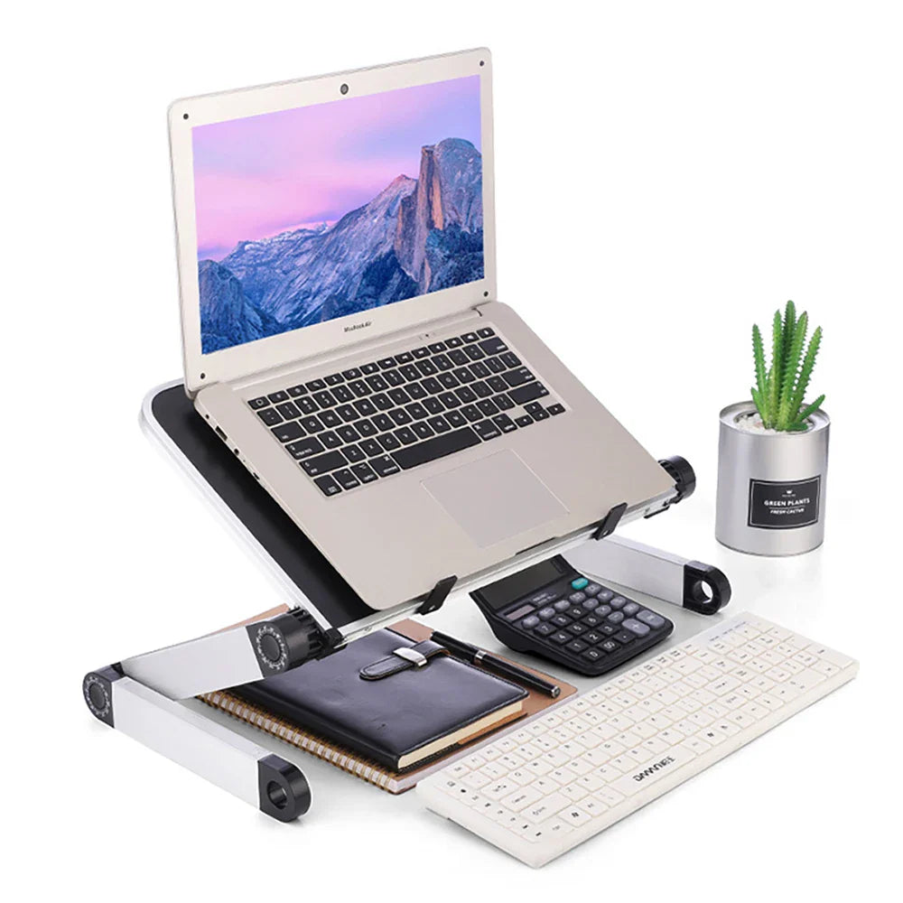 Adjustable laptop desk stand for bed, couch, or office work comfort