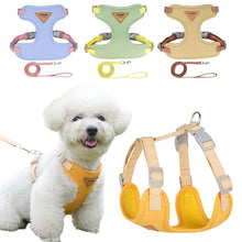 Adjustable soft puppy harness leash set for small dogs and training