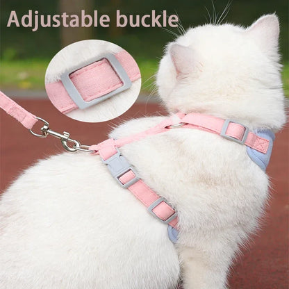 Adjustable soft puppy harness leash set for small dogs and training
