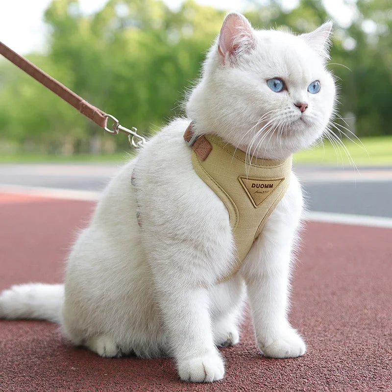 Adjustable soft puppy harness leash set for small dogs and training