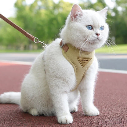 Adjustable soft puppy harness leash set for small dogs and training
