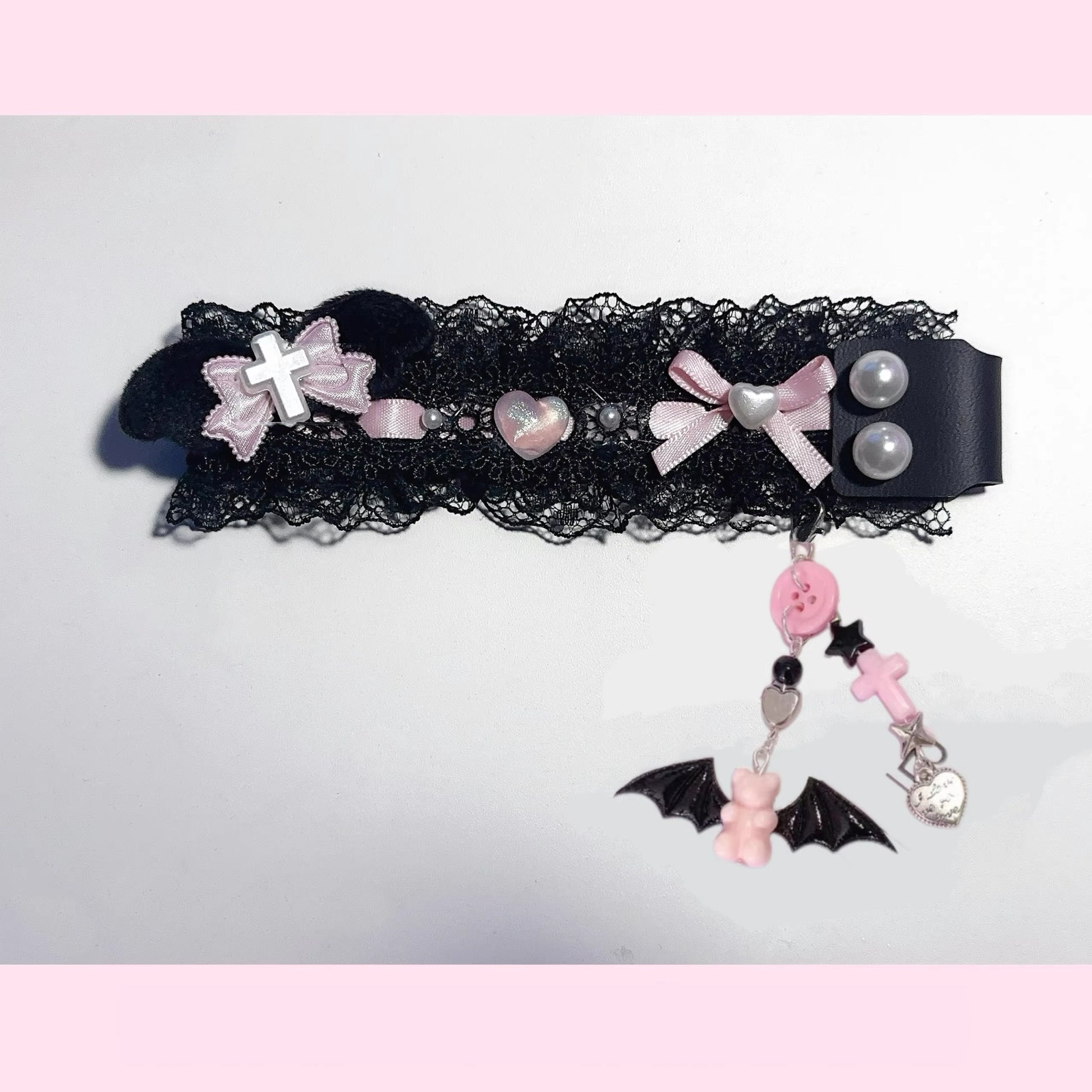 Lace keyboard ribbon charm