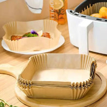 Air fryer disposable paper liners for non-stick and easy cleaning

