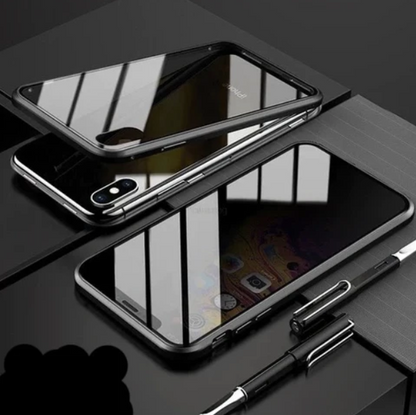 Anti-spy privacy phone case blocking side views for screen protection