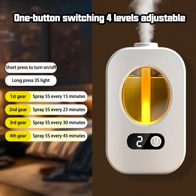 Automatic aromatherapy diffuser machine for bathroom and toilet air freshening