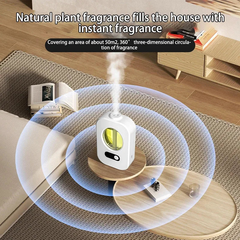 Automatic aromatherapy diffuser machine for bathroom and toilet air freshening