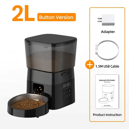 Automatic pet feeder and water dispenser for cats and dogs with smart dual bowl design

