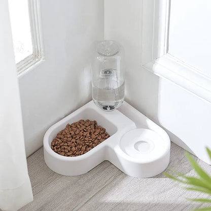 Automatic pet feeder and water dispenser for cats and dogs with smart feeding features