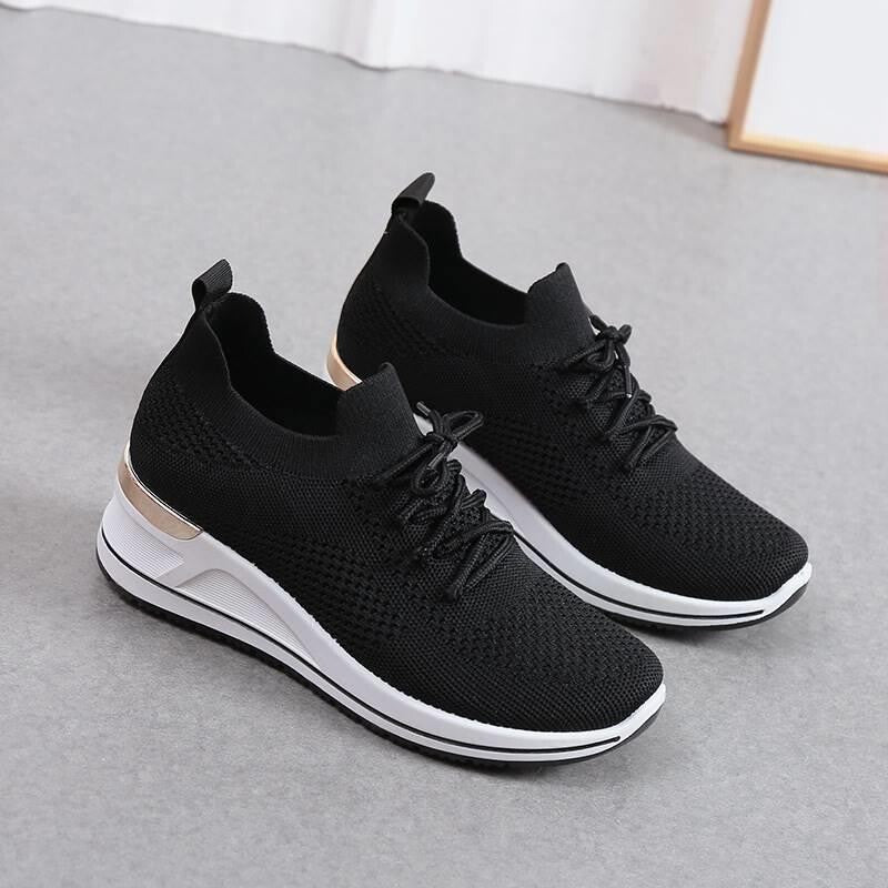 Women wedge knit shoes
