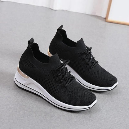 Women wedge knit shoes