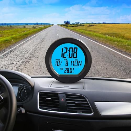 Baimoqi Car Digital Clock – Stylish & Easy-to-Install Dashboard Clock