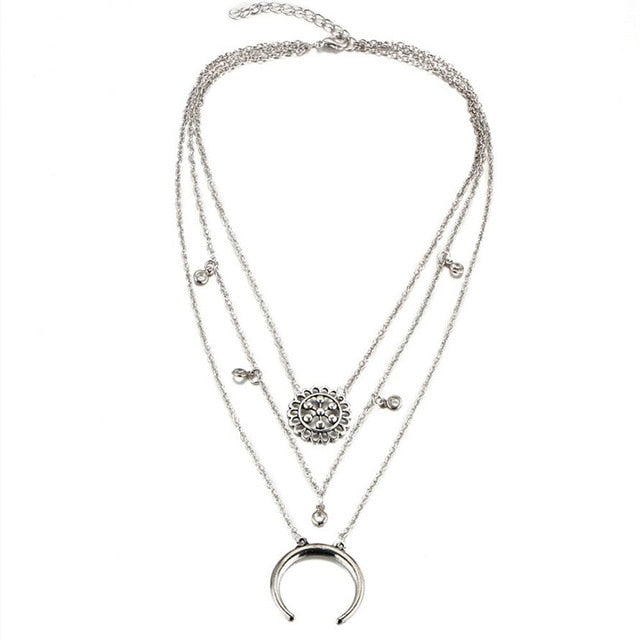 Women's Vintage Multi-Layer Tassel Pendant Necklace