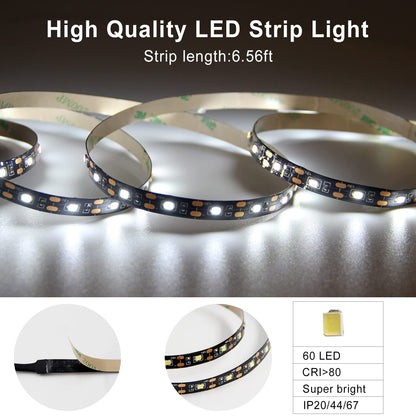 BT13 Battery Powered Strip Lights illuminating an under-cabinet kitchen area

