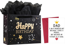 Black Birthday Gift Bag with Tissue & Card