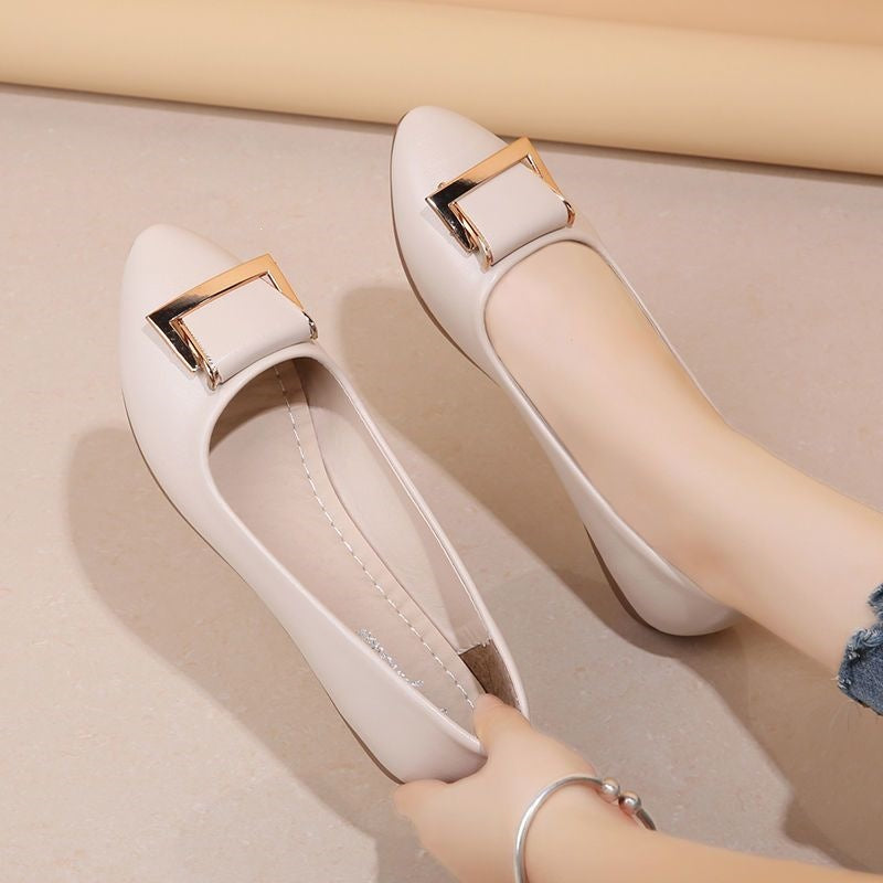 Block Heel Loafers Women