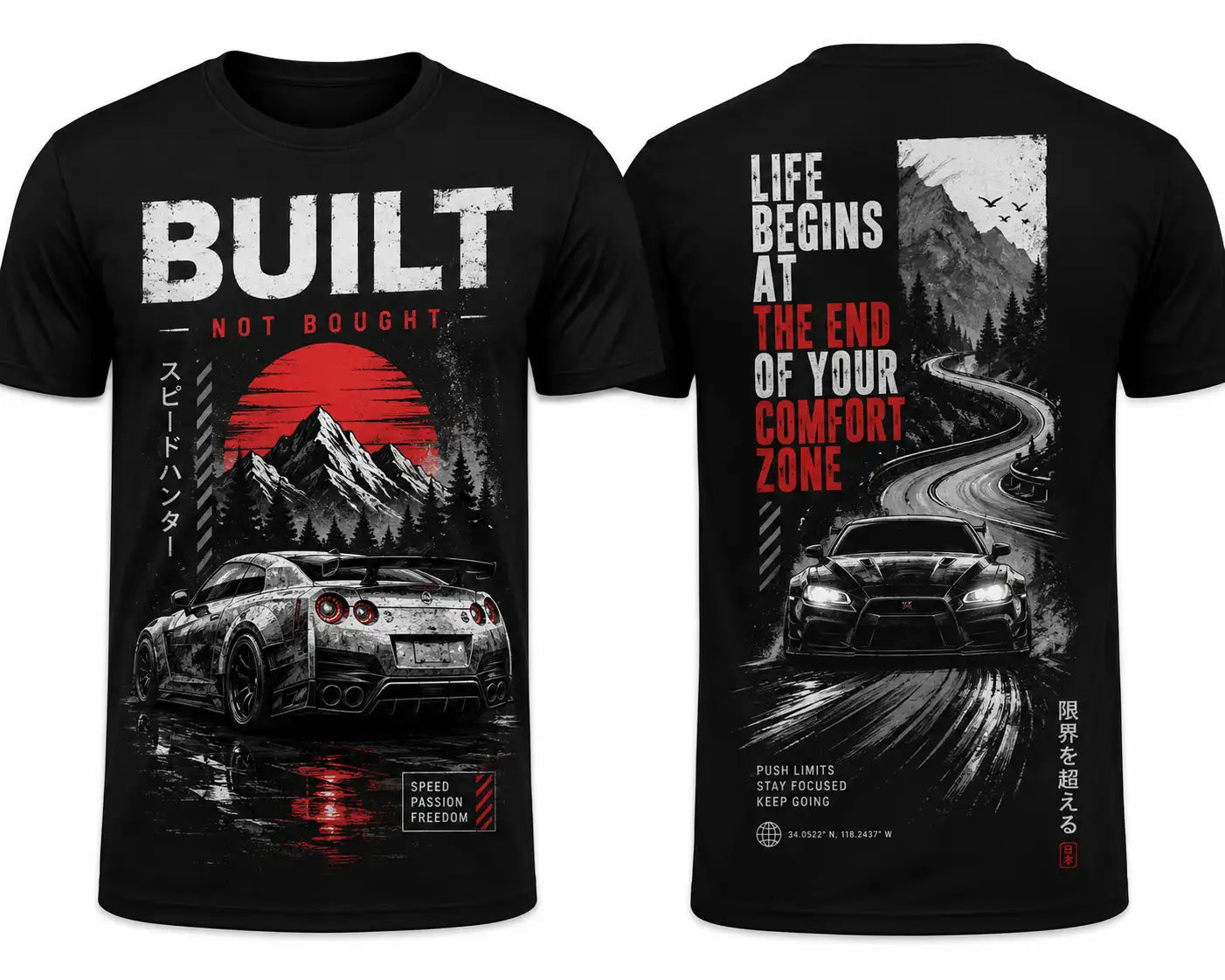 Built Not Bought Automotive T-Shirt | JDM Street Racing Graphic Tee
