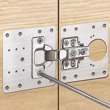 Cabinet hinge repair plate for kitchen cupboard door hinge support