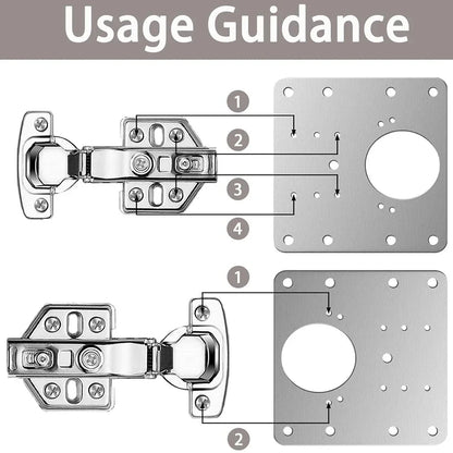 Cabinet hinge repair plate for kitchen cupboard door hinge support