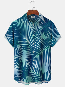 Casual Plants Palm Leaves Print Art Large Size Shirt