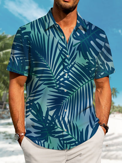 Casual Plants Palm Leaves Print Art Large Size Shirt