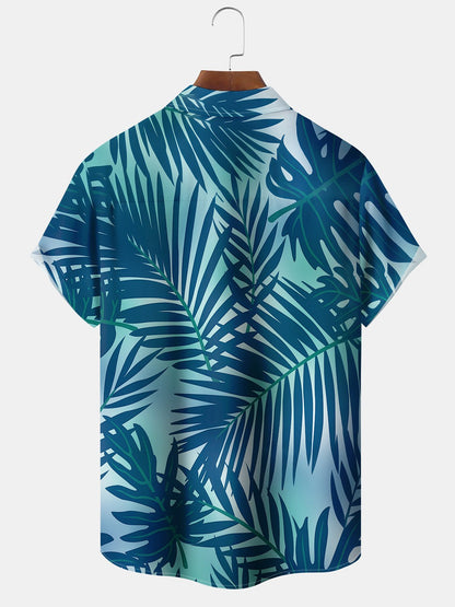 Casual Plants Palm Leaves Print Art Large Size Shirt 