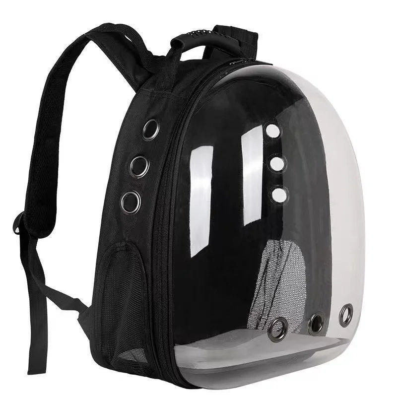 Cat space capsule backpack with bubble window for pet travel comfort