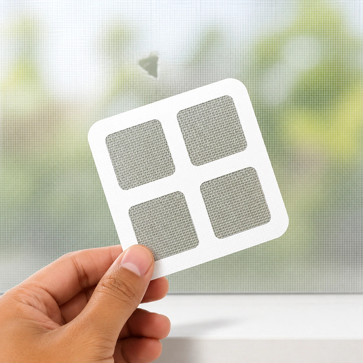 Window Screen Repair Patch Kit, 6-Pack Self-Adhesive Mesh Patches, 4x4 Inch