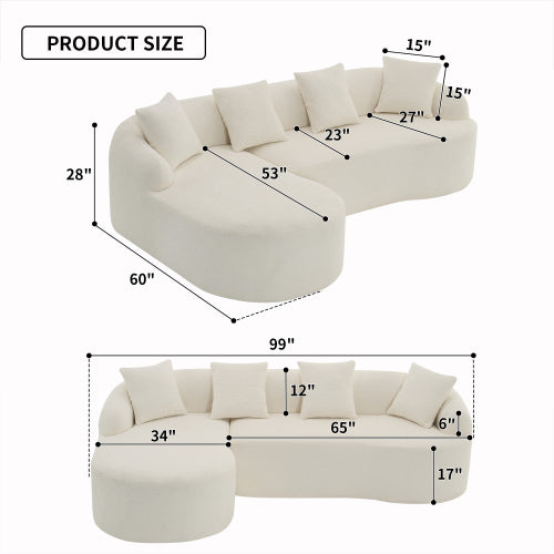 Grey L-shaped sofa