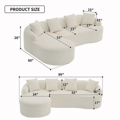 Grey L-shaped sofa