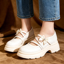 Ivory Bow Platform Mary Janes