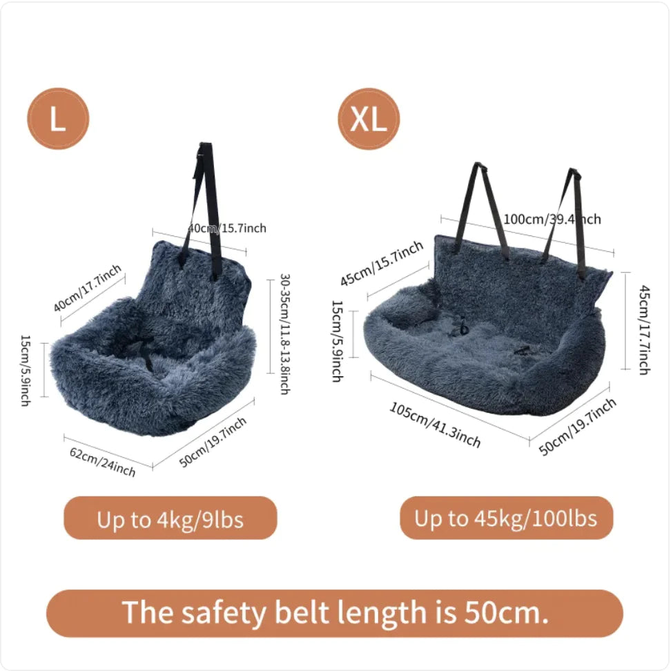 Comfortable and secure pet safety car seat for small dogs and cats