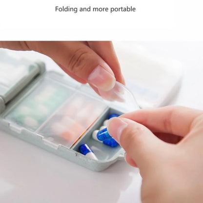 Compact portable pill box for vitamins and medicine travel storage