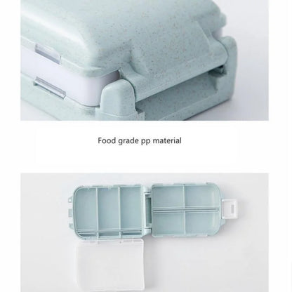 Compact portable pill box for vitamins and medicine travel storage
