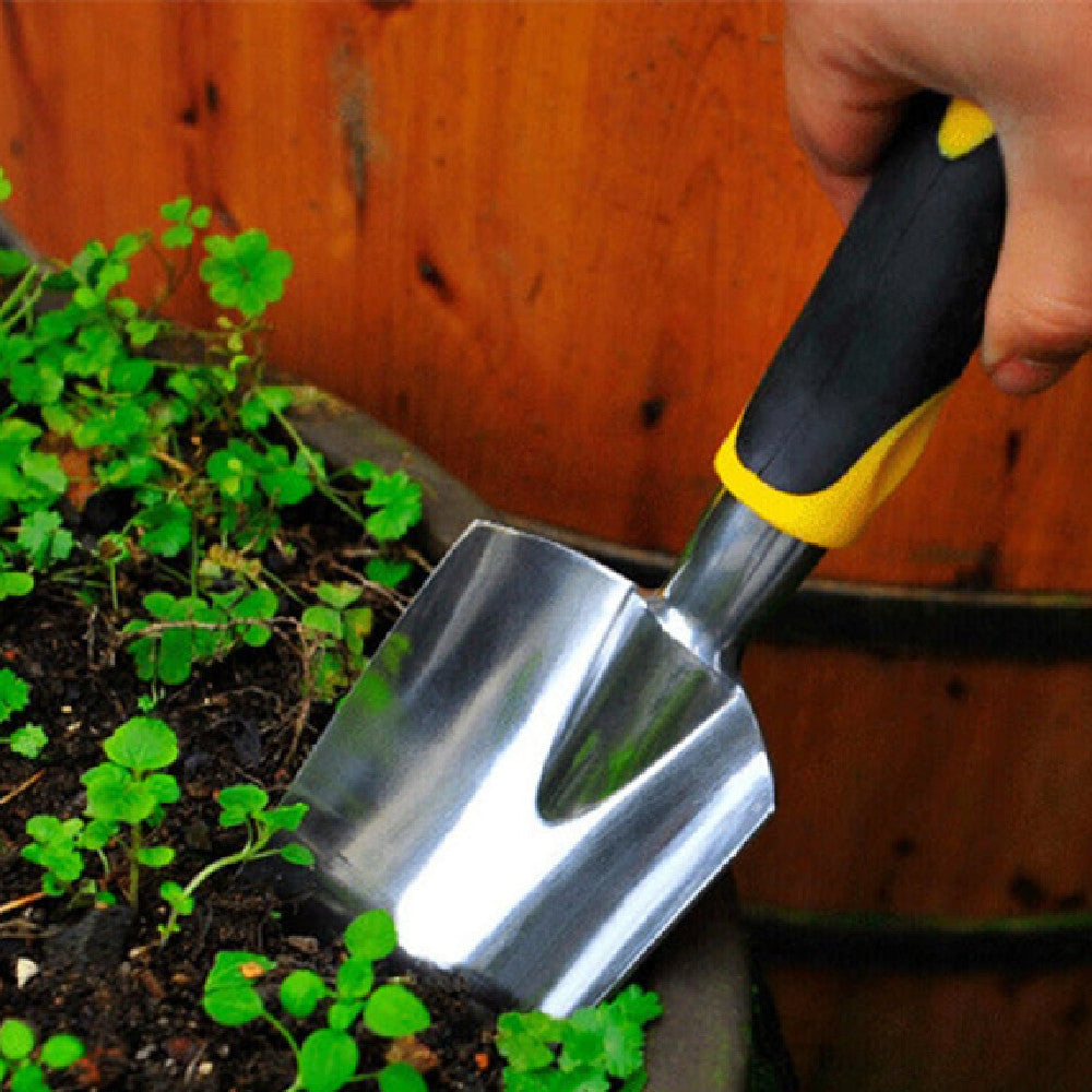 Complete garden tools 8 piece set with trowel, gloves, pruner and accessories