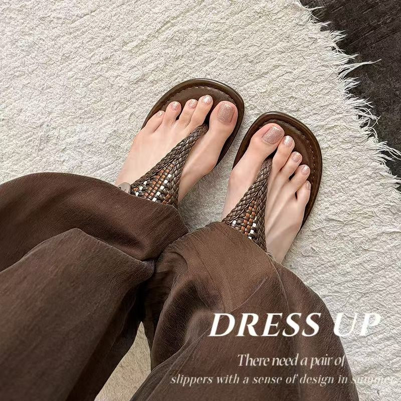 Handwoven Leather Thong Sandals