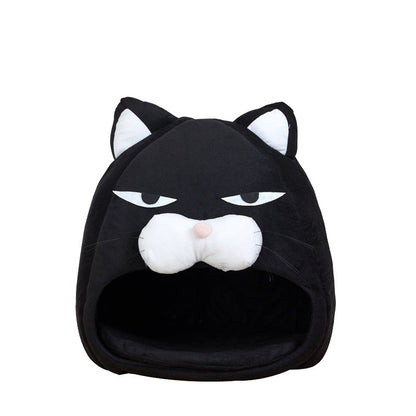 Cozy cartoon cat bed perfect for cats and kittens

